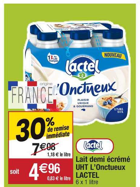 Promo Lait Demi Cr M Uht L Onctueux Lactel Chez Migros France