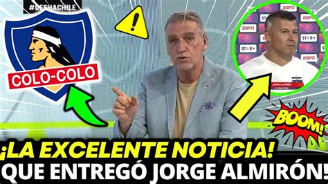 EXCELENTE NOTICIA PARA EL CACIQUE CONFIRMÓ JORGE ALMIRÓN EN LAS