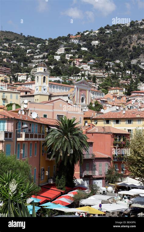 view over the old town of villefranche-sur-mer south of france Stock ...