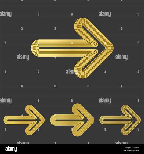 Golden Line Arrow Logo Design Set Stock Vector Image And Art Alamy