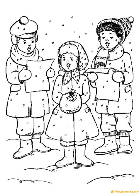 Carols Choir For Christmas Coloring Page Free Printable Coloring Pages