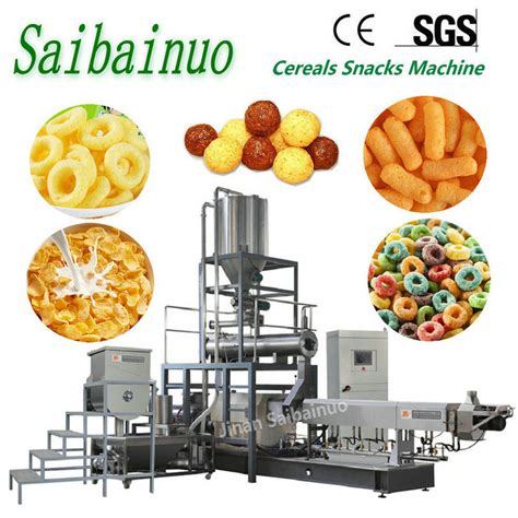 Twin Screw Food Snacks Puffing Extruder Machine China Twin Screw