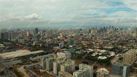 Premium Photo | Manila city with skyscrapers philippines aerial view