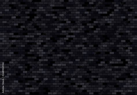 Black brick wall background. Bricks texture seamless pattern vector ...