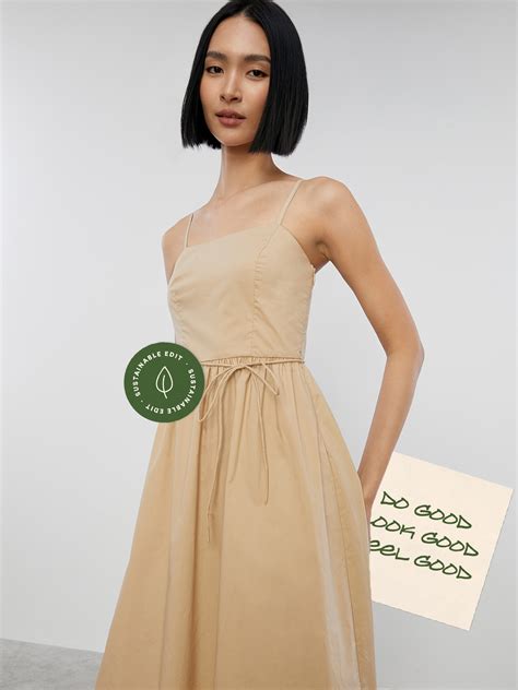 Sleeveless Midi Dress Caramel Pomelo Fashion