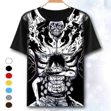 XHTWCY One Piece T Shirt Luffy Straw Hat Japanese Anime T Shirts O