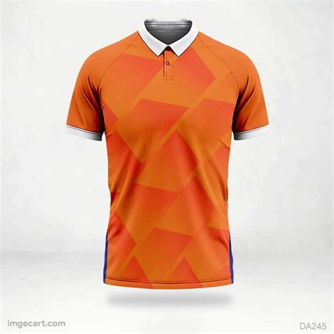 Cricket Jersey Orange Design with Pattern - imgecart