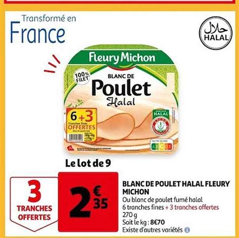 Promo Blanc De Poulet Halal Fleury Michon Chez Auchan Icatalogue Fr