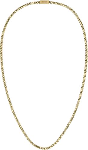 HUGO BOSS Curb Chain Necklace - Gold • Find prices