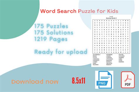 175 Assorted Word Search Puzzle Graphic By Sunday Design · Creative Fabrica