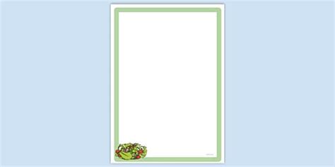 Simple Blank Raw Vegetable Salad Page Border Teacher Made