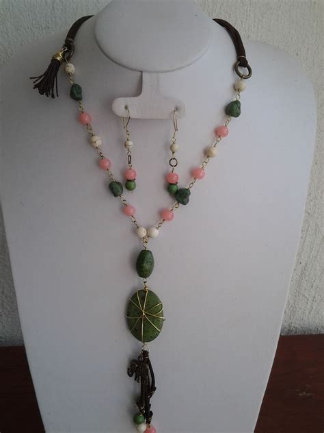 Moderno Collar Verde Con Cuentas En Color Coral Joyeria Collares