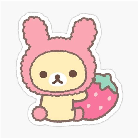 Rilakkuma Korilakkuma Strawberry Sticker By Jisoohuwa Pegatinas