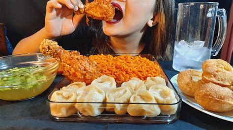 Mukbang 🔥spicy Korean Noodles🌶crispy Chicken Leg Piece🍗🍗chicken