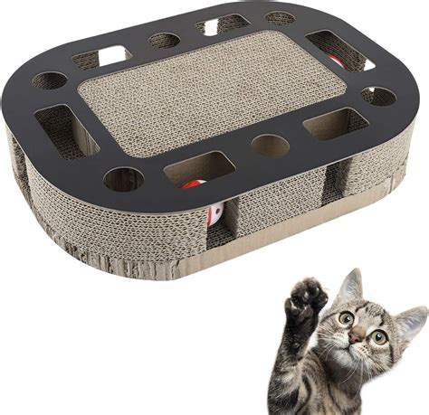 Pawaboo Cat Scratcher Board Multifunctional Oval Shaped Cat Scratching