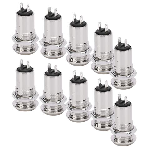 10pcs Key Switch Barrel Metal Onoff Power Lock Stainless Steel With Key Nut 12mm Ac Dc220v