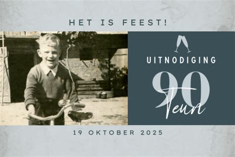 Verjaardag Uitnodiging 90 Jaar Vintage