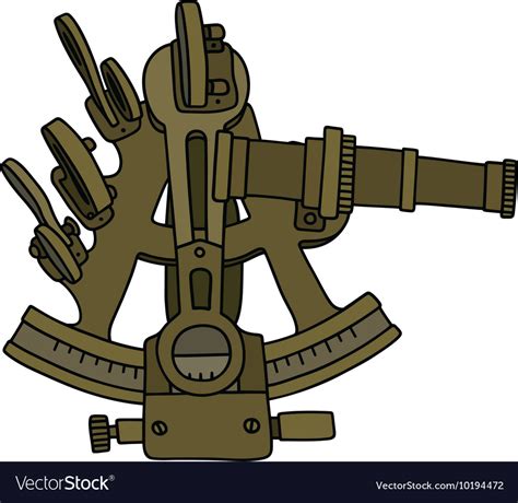 Historic Brass Sextant Royalty Free Vector Image