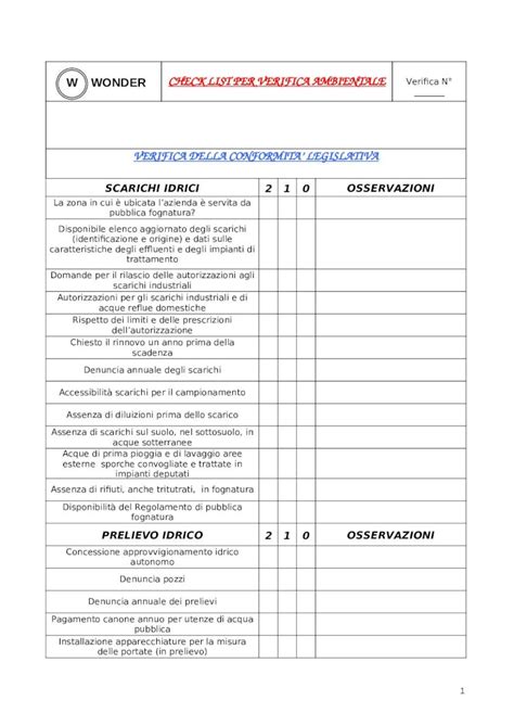 Doc Check List Per Verifica Ambient Ale Dokumen Tips