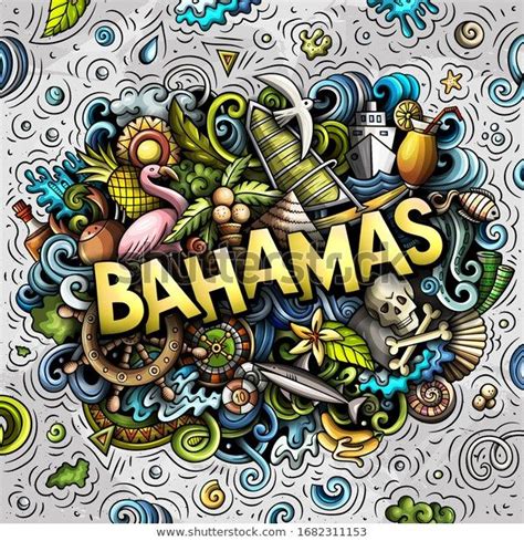 Bahamas Hand Drawn Cartoon Doodles Illustration Stock Vector Royalty