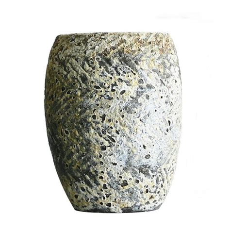 Vaso Vietnamita Cerâmica Importado Drum Atlantis Grande D28cm x A33cm