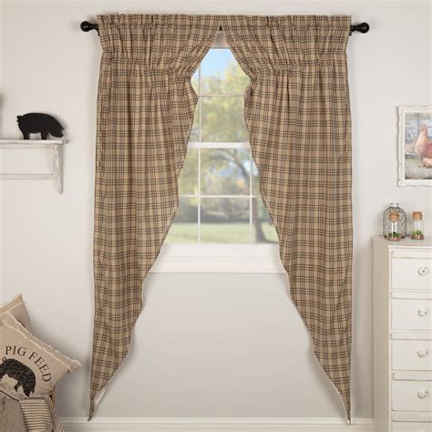 Vhc Brands Sawyer Mill Plaid Cotton Farmhouse Curtains Rod Pocket