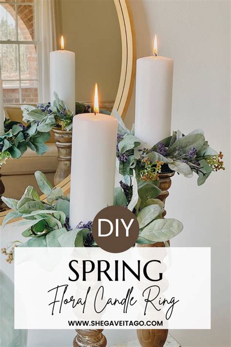 DIY Spring Floral Candle Ring - Home - She Gave It A Go