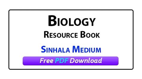 G C E A L Biology Resource Book Sinhala Medium E Kalvi