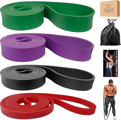 Resistance Bands Pull Up Assist Bands Set 4 Different Levels Exercise Workout Bands For Fitness