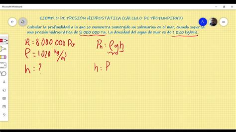 Ejemplo De PresiÓn HidrostÁtica CÁlculo De Profundidad Youtube