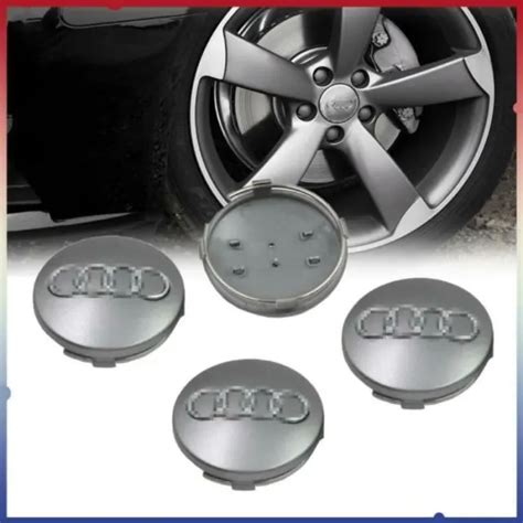 4X AUDI 60MM Cache Moyeu Jante Logo Auto Insigne Centre De Roue Neuf