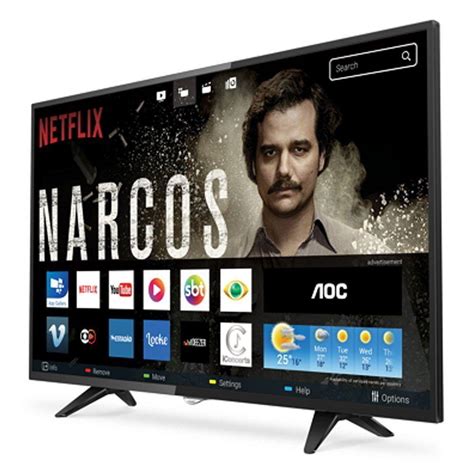 Smart Tv Led AOC 43 Polegadas Full HD Conversor Digital Wi Fi USB HDMI