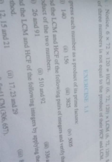 Notice 6×72×120 Hcf672120×lcm672120 Of Three Numbers Is Not Eq