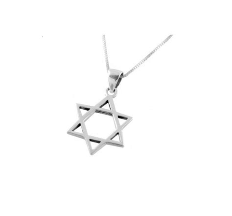 Colgante Cl Sico De Estrella De David Con Cadena Plata Judaica