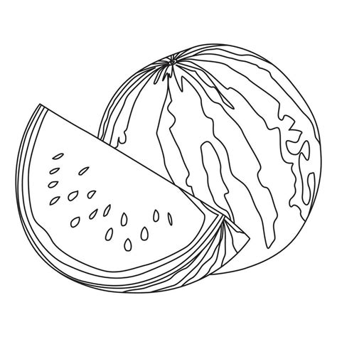 Watermelon outline vector illustration 35143909 Vector Art at Vecteezy