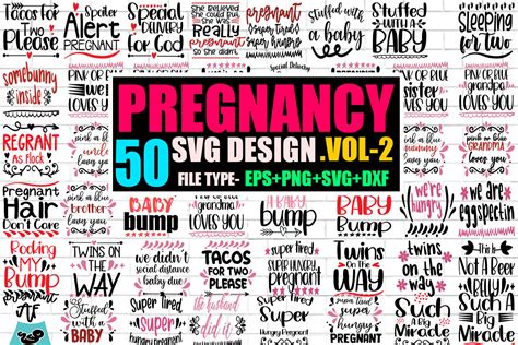 50 Pregnancy Typography T Shirt Design Graphic By Craft Bundles