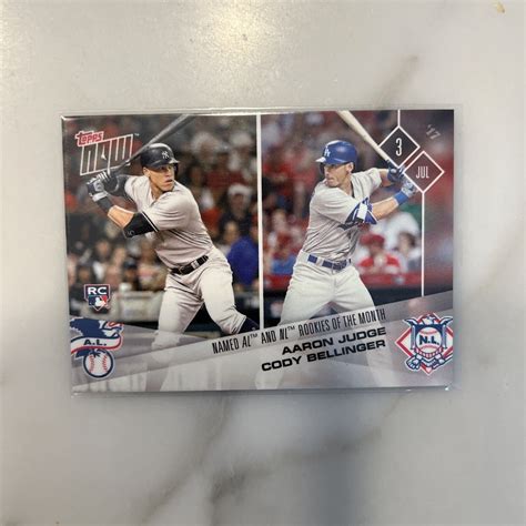 Topps Now Card Aaron Judge Cody Bellinger Al Nl Rookies Of