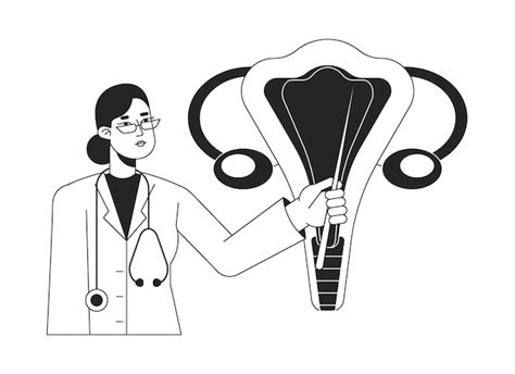 Premium Vector Gynecology Obstetrics Bw Concept Vector Spot Illustration