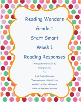 Grade Reading Wonders Start Smart By Bring A Pencil Tpt