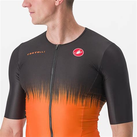 Castelli Tritraje Integral Free Sanremo Ultra Negro Naranja Brillante