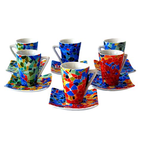 Set 6 Espresso Coffee Cups Dong Aurora Gaudi Barcelona Shop