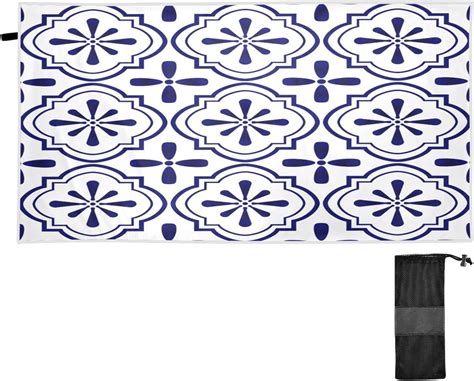 Dreamtimes Blue And White Floral Pattern Beach Towel Lightweight