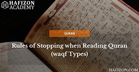 Rules Of Stopping When Reading Quran Waqf Types Learn Quran Online