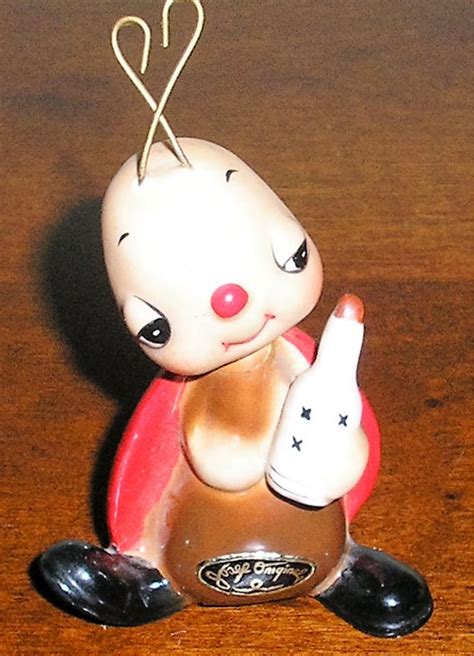 Vintage Japan Josef Originals Drunk Buggy Bug Figurine Ladybug Booze