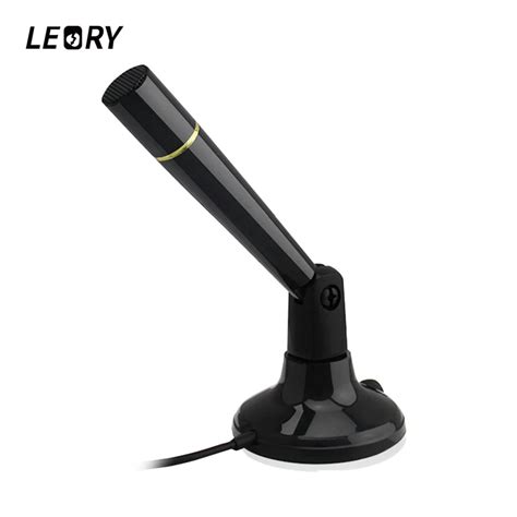 LEORY Mini 3 5mm Wired Stereo Desktop Microphone Computer Karaoke