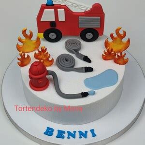 Tortendeko Tortentopper Tortenaufleger Fondant Zuckerfigur Feuerwehr