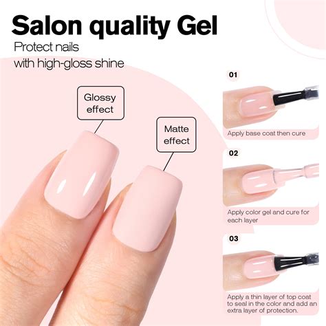 Larvall BEAUTPAL Esmalte de uñas en gel color rosa nude onzas líquidas esmalte de gel