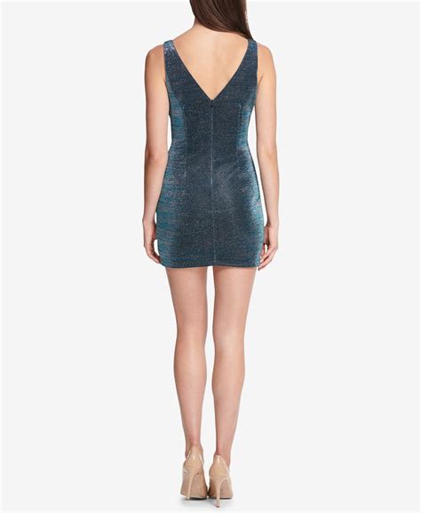 Guess Metallic Ruched Bodycon Dress Macys