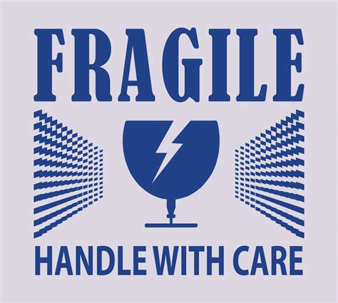 Fragile Handle With Care Sticker Fragile Label With Broken Glass