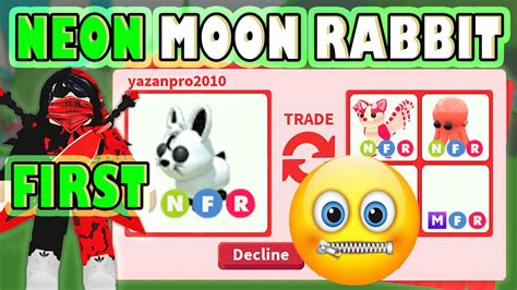 Trading First Neon Moon Rabbit 🤩🐇 In Adopt Me Lunar Update Youtube